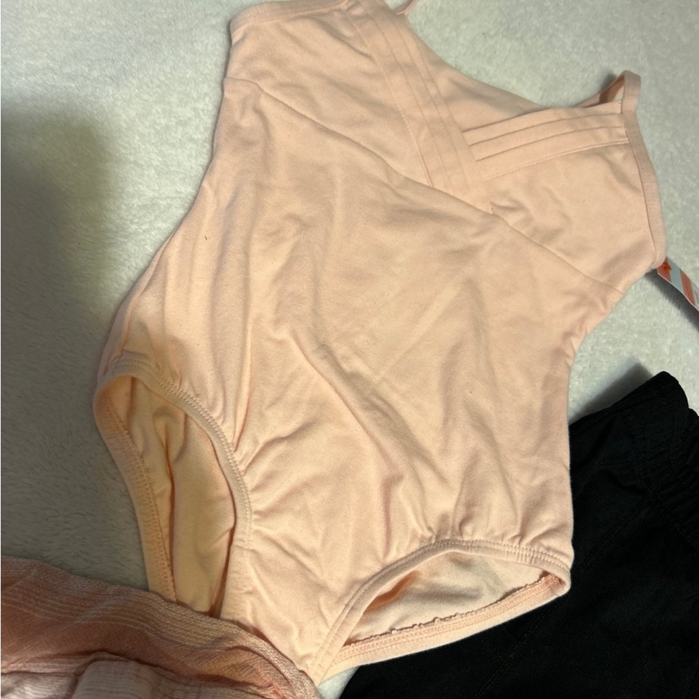 Pink Ballet Outfit Set with Black Leggings - Picture 2 of 4